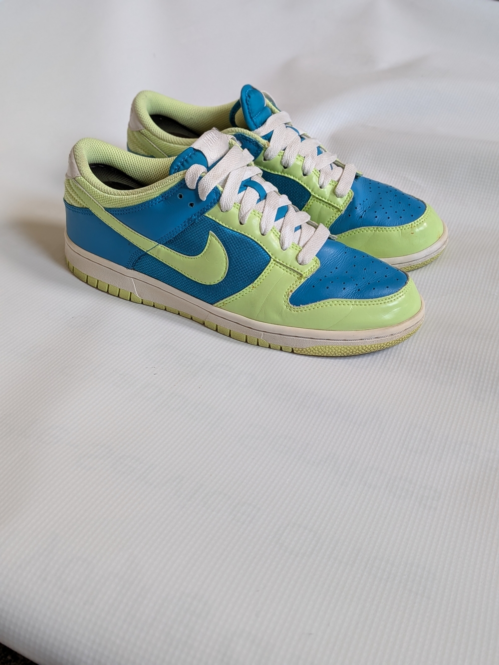 Nike Dunks Low Size 10 Women's Low-Top Sneakers in Blue and Light Green
